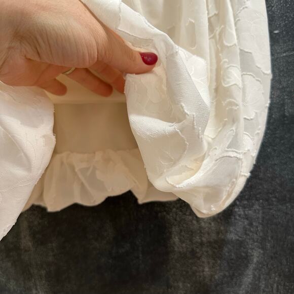 Koko + Mason Minidress Ivory Floral Jacquard Bubble Hem NWT $120 Size XS 0 - Picture 6 of 12